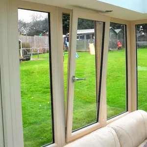 Energy Saving Factory Price House Window Design Double Tempered Glass Aluminium Tilt And Turn Windows For Villa