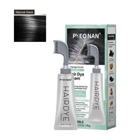 Lotion Colorante Capillaire Semi-Permanente Professionnelle à Base de Plantes Sans Ammoniaque, Sans PPD, Sans Peroxyde, Couverture des Cheveux Gris pour Hommes, Longue Durée, Sans Plastique