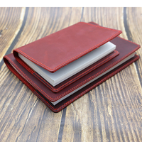 Carnet de notes en cuir véritable fait main pour voyageur, couverture créative de menu, style girly, cuir Crazy Horse, avec pochettes