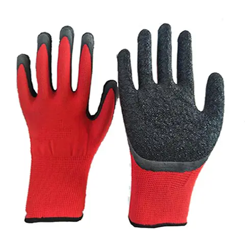 QXY1587 sıcak satış nitril eldiven inşaat bahçe için kauçuk eldiven lateks çift kaplamalı iş eldiveni ağır pamuk karışımı