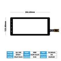 Écran tactile capacitif PND de 10,36 pouces avec 4 touches latérales, dureté 6H, résolution 1024x600, intégré pour la navigation automobile