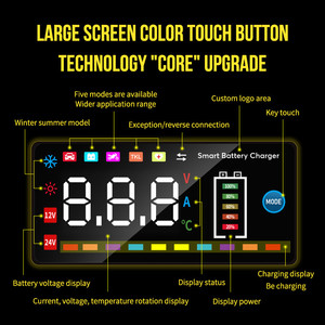2025 GTK bán chạy nhất GTK-J10 xe nhanh 12V 6A chì-axit Gel Battery <span class=keywords><strong>Charger</strong></span> duy trì <span class=keywords><strong>LCD</strong></span> tự động xe máy với AC Cổng - Product Image 3