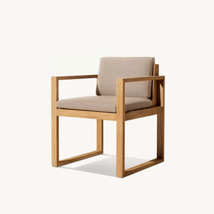 Hiện đại bên ngoài rắn gỗ bàn ăn đồ nội thất tùy chỉnh bền Ghế ăn không thấm nước tự nhiên tếch bọc ghế thiết lập - Product Image 6