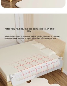 Barandilla de Seguridad para Cama de Bebé, Altura Ajustable, Anticaídas, Plegable, Barrera Lateral para Cama de Niños Pequeños, Protector de Cama para Bebés - Product Image 4