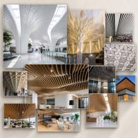 Système de plafond suspendu en aluminium perforé, plafond métallique géométrique 3D personnalisé pour centre commercial