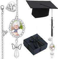 Breloques photo personnalisées pour remise de diplôme 2027, en forme de cœur d'ange, en fer |   Coffret cadeau personnalisé 'I Always You' pour