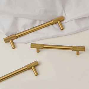 Deluxe Solid <strong>Brass</strong> Brushed Knurled Cabinet <strong>Knobs</strong> - Multi-size Furniture <strong>Door</strong> Handles for Kitchen Bathroom Bedroom Living Room - Product Image 5