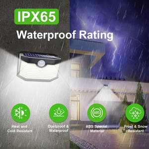Projecteur mural solaire LED étanche IP65, nouveau modèle, 3 modes, éclairage de sécurité extérieur pour jardin, détecteur de mouvement, applique murale - Product Image 2