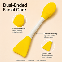 Spatule exfoliante double face et brosse nettoyante pour le visage – Outil de beauté portable pour le démaquillage