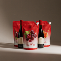 Sacs à bec de sécurité de qualité alimentaire avec impression personnalisée Pochettes à bec verseur Sacs à café liquide pour jus de fruits Sac à vin d'emballage liquide