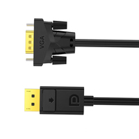 Câble convertisseur VGA mâle vers mâle plaqué or, personnalisé en usine, coaxial, gainé PVC, pour microphone, moniteur, lecteur DVD