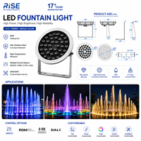 Lumière sous-marine LED RVB haute puissance 150W 250W, fontaine colorée et lumière de piscine 9W12W IP68, projecteurs ronds en acier inoxydable 316L