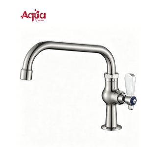 Aqua Systems <b>Deck</b> Mount Kitchen Faucet 304 Stainless Steel Single Handle Polished Chrome Traditional Style - Product Image 1