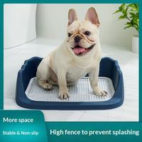 Toilette d'apprentissage pour chien améliorée avec clôture latérale haute, grande grille anti-salissures pour les pattes, portable pour l'intérieur