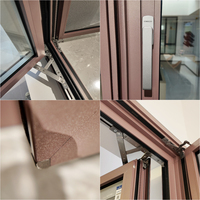 Ventana Abatible de Aluminio para Edificios de Apartamentos con Mosquitera, Rotura de Puente Térmico, Triple Vidrio Low-E, Eficiencia Energética y Aislamiento Acústico para Hogares