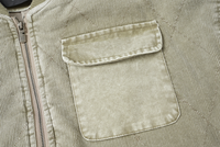 Blouson Bomber matelassé vintage délavé pour homme, avec poches plaquées à bords bruts, fermeture éclair et poignets côtelés, style streetwear, coupe oversize, vêtement d'extérieur d'hiver pour homme