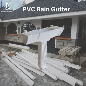 Nigeria Wholesale Rain Collector White Black Gutter Rain Roof Gutter System PVC Rainwater Gutter