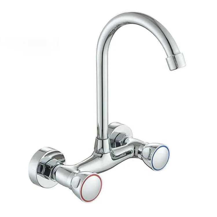 High quality single hole double grip kitchen sink faucets water copper core copper rod kitchen water faucets