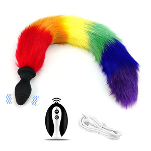 Jouet sexuel pour adultes Cosplay, télécommande, queue de renard, <span class=keywords><strong>plug</strong></span> anal vibrant, silicone, <span class=keywords><strong>plug</strong></span> anal multi-vibrant, pour femmes et hommes - Product Image 5
