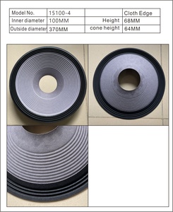 15 "Pro âm thanh vải cạnh bao quanh bột giấy màu đen nón giấy ép hoặc không ép Loa nón giấy - Product Image 6