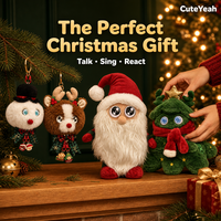 Peluche interactive parlante IA, jouet éducatif Montessori, poupée de Noël, Père Noël, arbre, bonhomme de neige, renne, animal en peluche