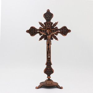 Christian patung berdiri salib Yesus Katolik, ornamen dinding salib kantor mobil - Product Image 5