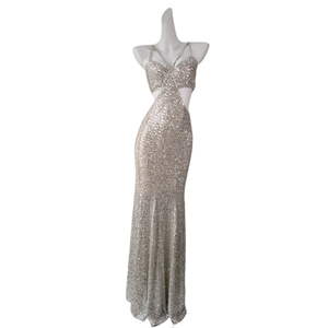 ชุดราตรีงานเลี้ยงหรูหราสไตล์เจ้าหญิงดูไบ ปี 2025 ผ้าชีฟองสีลูกกวาดธรรมชาติ ประดับประกายระยิบระยับ แขนกุด ดีไซน์สง่างามแบบซาอุดิอาระเบีย - Product Image 5