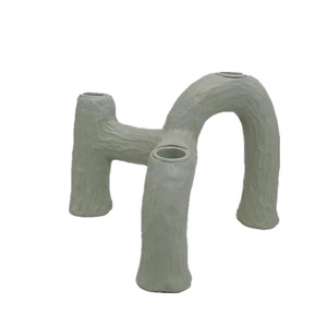 Porte-bougie <span class=keywords><strong>en</strong></span> polyrésine, support de bougie conique de 10 pouces avec effet <span class=keywords><strong>en</strong></span> <span class=keywords><strong>bois</strong></span>, aspect <span class=keywords><strong>tourné</strong></span> pour table - Product Image 6