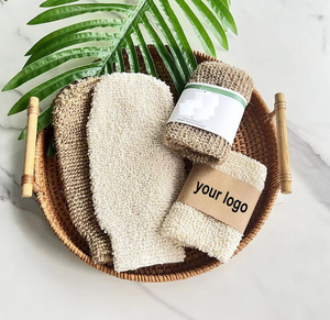 Guanto da Bagno Esfoliante Eco-Friendly in Fibra <span class=keywords><strong>Naturale</strong></span> di Juta e Ramiè, Manopola da Doccia Riutilizzabile in Sisal e Sacchetto Insaponatore Schiumogeno per il Corpo - Product Image 1