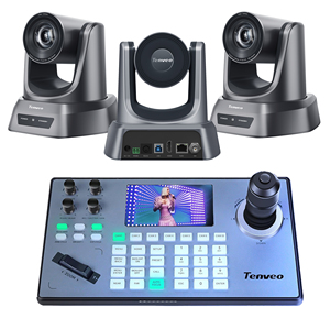 3個20xズームPTZ会議カメラUSB + HDMI + SDI + LAN + POE付きKB200PRO PTZカメラコントローラー5インチ液晶画面 - Product Image 1