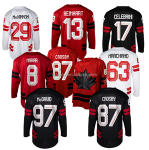 Kualitas Jahitan Terbaik Tim Kanada 2026 # 8 Cale Makar # 13 Sam Reinhart # 63 Brad Marchand Jersey Hoki Es yang Dapat Disesuaikan - Product Image 2