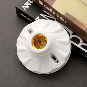 ランプホルダーホワイトキーレスセラミックシーリングライトソケットランプホルダーミディアムベースバルブソケットホワイト - Product Image 2