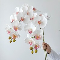 ZY656 Usine Latex 98CM Artificiel 9 Têtes INS Fleur d'orchidée pour la décoration de mariage Exportation