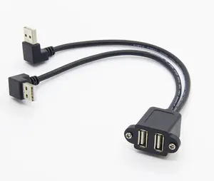 USB 3.0嵌入式安装电缆，双USB嵌入式仪表板安装电缆公对母扩展代码，用于卡车卡车摩托车Das