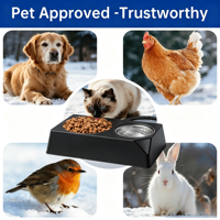 Bol chauffant pour animaux de compagnie anti-gel pour l'extérieur, thermostat, imperméable, amovible, bol chauffant électrique pour nourriture et eau pour chiens, chats et animaux de compagnie