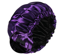 Bonnet en satin de soie extra large pour femmes Meiguan, tendance, avec boutons pour tresses, toutes saisons, circonférence de tête 58-60 cm
