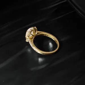 Vietnam Manufactured High Quality Karats Women's <b>925</b> <b>Silver</b> Moonstone Halo Art Deco Engagement <b>Ring</b> - Product Image 6