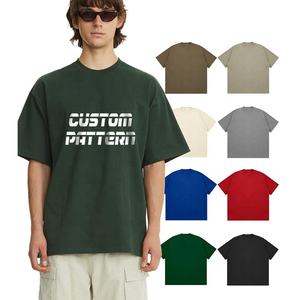 Diamantes de imitación de peso pesado de gran tamaño para hombres de alta calidad Heavy Boxy Bulk 100% algodón con etiqueta personalizada camisetas serigrafiadas personalizadas - Product Image 2