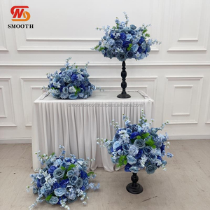 SMOOTH Vente en gros de centres de table décoratifs personnalisés pour événements de mariage, bouquets rose poudré, boule de fleurs artificielles en soie - Product Image 3