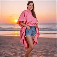 Offre Spéciale personnalisé tous les âges séchage rapide à capuche microfibre couleur unie surf Poncho imprimé Style changeant Poncho