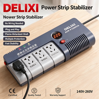 DELIXI AC Penstabil Tegangan Otomatis Fase Tunggal 220V Soket Regulator AVR untuk AC Komputer TV Peralatan Rumah Tangga CE