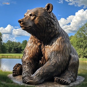 Decorazione pubblica personalizzata del parco all'aperto del lago moderna grande statua in bronzo gigante dell'orso bruno <span class=keywords><strong>Kodiak</strong></span> scultura in bronzo - Product Image 4