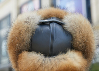 Gorro Ushanka de Invierno con Orejeras de Piel de Zorro, Cuero, 5 Paneles, Piel de Zorro Plateado, Piel de Oveja Australiana, para Hombre y Mujer