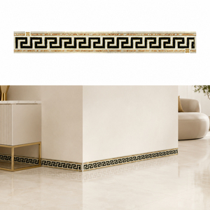 Rodapié de Porcelana con Diseño de Mármol <span class=keywords><strong>Blanco</strong></span> y Negro para Sala de Estar Moderna, Rodapié de Azulejo Pulido Brillante para Decoración de Interiores - Product Image 5