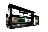 Stand d'exposition modulaire en aluminium 10x30 avec couleur personnalisée et dimensions sur mesure, facile à installer