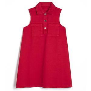 Nuevo Vestido Informal de Mezclilla sin Mangas con Logotipo Personalizado, Vestido Mini Tipo Polo con Bolsillos en el Pecho para Mujer - Product Image 4