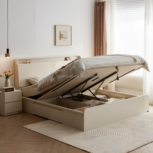 600730 quanu thiết kế mới đồ nội thất nhà hiện đại vua kích thước hoặc Nữ Hoàng vải lớn giường đôi với lưu trữ nâng lên lưu trữ khung giường - Product Image 4