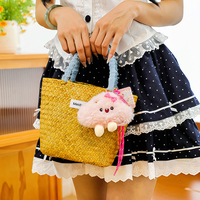 En gros Porte-clés en peluche nuage moelleux Kawaii, mini pendentif rose doux et mignon, motif chaussures en dentelle, breloque de sac personnalisable avec logo pour filles, cadeau