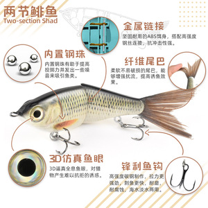 Nuova esca SKM 12cm ABS Midwater per sgombro e branzino di piccole dimensioni 3 pezzi esca da pesca Glide Fishing con coda in fibra e colori personalizzati - Product Image 3
