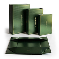 Scatola Regalo Pieghevole Verde Scuro Personalizzata con Texture in Rilievo per Confezioni Cosmetiche